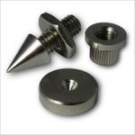 4 x Speaker spikes isolation with feet / shoes and inserts M6 thread