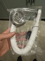 Universal Kitchen Waste & Overflow Kit, Flexible Pipe, Chrome Strainer 70mm