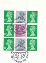 British Rail Booklet Pane GB Used Crewe (a) 1986 ON PIECE (147014)