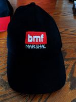 Rare Vintage British Motorcyclists Federation Red & Black Marshal Baseball Cap