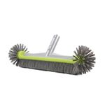 17.5" Heavy Duty Aluminum Pool Brush Head with 7 Rows Nylon Bristles for Pool Wa