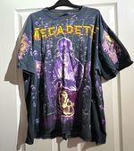 Megadeth All Over Print T-Shirt XL Black/Purple Brockum Group Made in USA