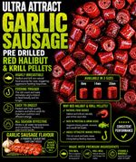 Ultra Attract Garlic Sausage Pre Drilled Halibut/krill Pellets 8,14,20mm 