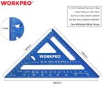 WORKPRO 7''/180mm Aluminum Speed Square Alloy Precision Layout Measuring Tool