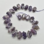 Chevron Amethyst Double Pointed Graduated Beads- 22- 30mm, Jewellery making