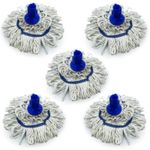 5 Pack Blue Cotton Mop Head Refill Hygienic Socket Floor Cleaning Tool