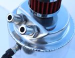 2 Litre Oil Catch Can 14mm 10mm Fittings Large Breather Big Tank Round Silver