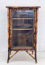 Vintage Glazed Tiger Bamboo Cabinet / Decoupage Top