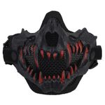 WST Tactical Half Face Mask Fangs Cosplay Airsoft Mask Military Mask Halloween 