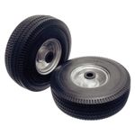 2 x 25cm Wheel 4.10/3.50-4 Puncture Proof Steel Rim 20mm Bore Sack Barrow Truck