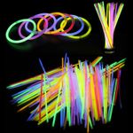 8" Glow Sticks with Connectors for Bracelets Necklaces Concert Wedding Birthday