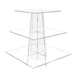 Cupcake Cake Display Stand - 3 Tier Square, Clear, Mirror, White, Black, Acrylic