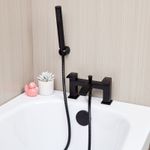 Flode Boras | Bath Shower Mixer | Including Handset and Holder | Matt Black