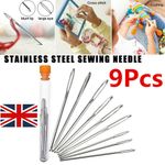 Large-eye Blunt Needles Bodkin Steel for Knitting & Hand Sewing/Darning 9Pcs UK