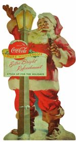 COCA COLA SANTA CLAUS LIGHTPOST 24" HEAVY DUTY USA METAL COKE ADVERTISING SIGN