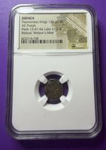 Judaea Hasmonean AE Prutah NGC Biblical Widow's Mite Ancient Coin