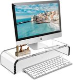 Heavy Duty Clear Acrylic Monitor Laptop Stand Riser (46x20x9cm)