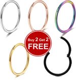 Nose Ring Septum Ring Nose Piercing Lip Ring Surgical Steel Clicker Nose Hoop