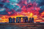 STONEHENGE CANVAS PICTURE PRINT WALL ART HOME DECOR