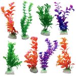 10 Pack Aquarium Fish Tank Plastic Plants for Decoration MULTIPLE STYLES COLOURS