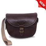 HANDMADE LEATHER CARTRIDGE BAG,POUCH, CASE 100-125 SHELLS SHOTGUN AMMO BAG UK