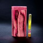 Burgundy Color Wooden Dugout 4" With 3” Glass One Hitter Bats