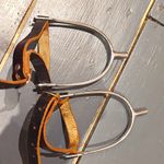 Pair of Vintage Military Riding Boot Spurs with Leather Straps