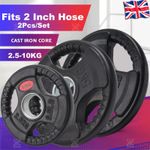 2x Weight Plates 2 inch Vinyl Dumbbell Plates Barbell Weight Set 2.5KG 5KG 10KG