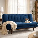 3 Seater Navy Blue Velvet Sofa Bed - Mondaine