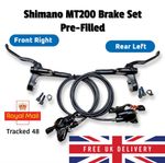 SHIMANO MT200 MTB Bike Hydraulic Disc Brake Set Front&Rear 800mm/1450mm