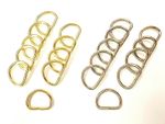 10  D RINGS 19mm Dee loops EXTRA STRONG Unwelded Brass Nickel Steel Strap Ring