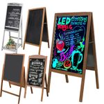 X Large Double Side Wooden Frame A-Board Pavement Sign Shop AD Floor Chalkboard