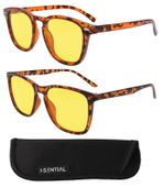 Polarised Anti Glare Night Driving Glasses Yellow HD Vision Lens Dazzle Case UK