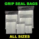 GRIP SEAL BAGS Self Resealable Clear Polythene Poly Plastic Zip Lock *All Sizes*