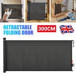 86cm x 300cm Retractable Baby Toddler Gate Safety Folding Pet Dog Gates Stairs
