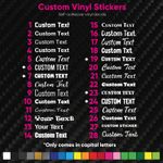 Personalised Name Vinyl Sticker Custom Text Decal Fancy Font Car Wall - v8