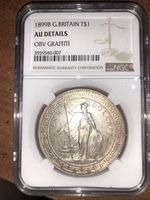 Hong Kong 1899-B GREAT BRITAIN TRADE DOLLAR SILVER COIN