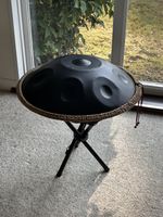 Handpan Drum D Minor BLACK 9 Notes 440Hz Stainless Steel w/ custom bag