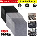 20/60x Carpet Tiles 50x50cm Carpet Floor Tiles Non-Slip Flooring Rugs for Home