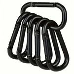 6 Pack Heavy Duty Carabiner Clip Screw Lock D Ring Keychain Hook