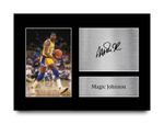 Magic Johnson LA Lakers Gift Idea Signed Autograph A4 Picture for Basketball Fan