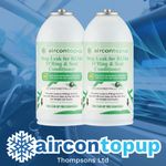 Electric Car Aircon AC R134 Compatible Recharge Leak Stopper Repair Twin Pack