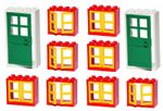 LEGO windows + doors (pack of 10) THICK 2x4x3 Red White Yellow BRAND NEW [P]