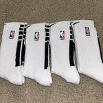 Nike NBA Elite Cushioned Socks L Mens DRI-FIT Breathable 4 Pack White