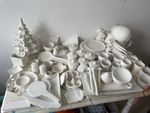 60 + Pieces Mixed Plain Ceramic Bisque Art Pottery