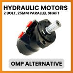2 Bolt Mount, 25mm Parallel Shaft, Low Speed High Torque Hydraulic Motor, OMP