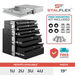 19" 1U 2U 3U 4U RACK Mount Drawer Network Data Server Cabinet Studio Case PA DJ