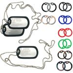 U.S. PERSONALISED STAINLESS STEEL ARMY MILITARY NAVY DOG TAGS SETS ENGRAVED UK