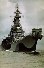 WW2 Picture Photo 1944 Battleship USS Missouri in Atlantic 2789
