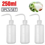 3x 250ml Curved Mouth Diffuser Soap Wash Squirt Squeeze Bottle for Lab kitchen